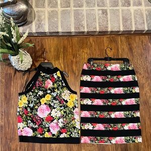 New York & Company floral top/skirt set